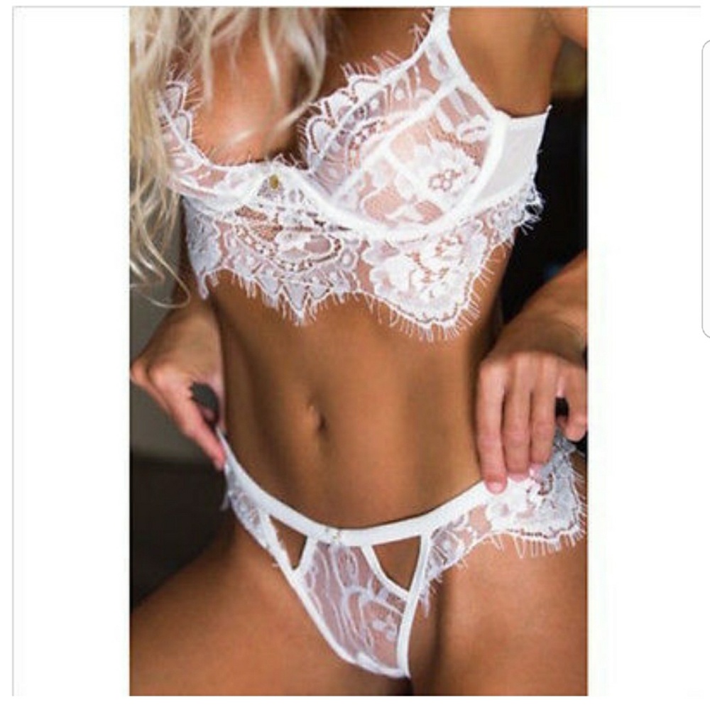 Nwt White Lace Bra & Matching Panty Multiple Sizes - Picture 2 of 4